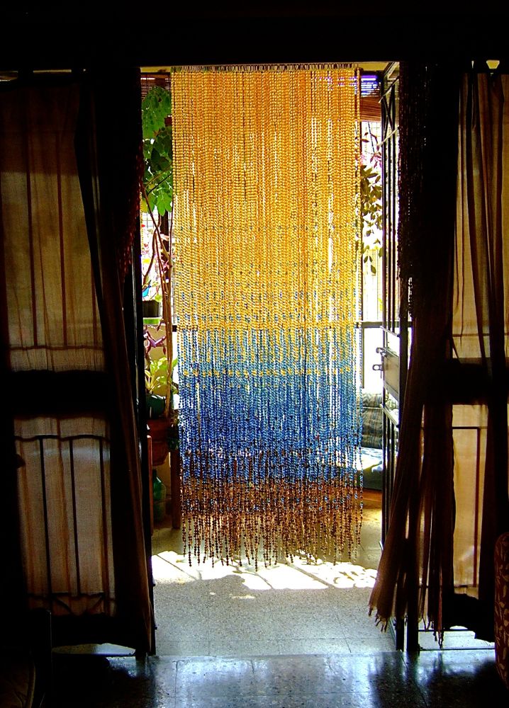 crystal colored bead curtain