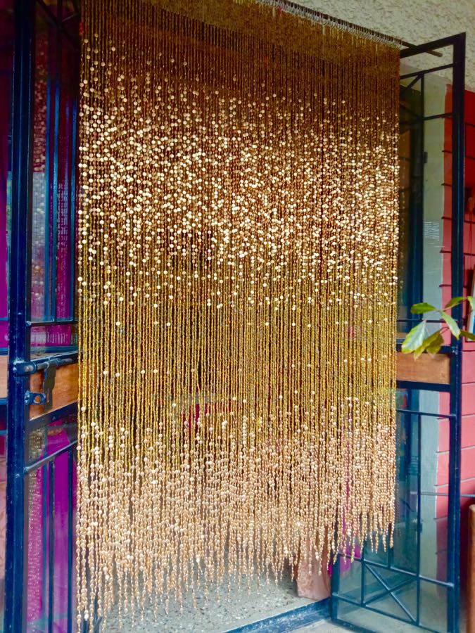 champagne bead curtain