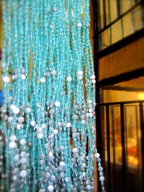 blue bead curtain