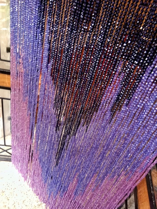 Ohio Uas Navy Purple Ombre Bead Curtain