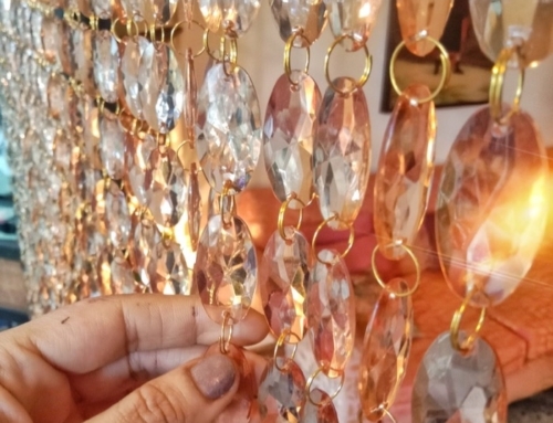 Beautiful Amber Crystal Beaded Curtain